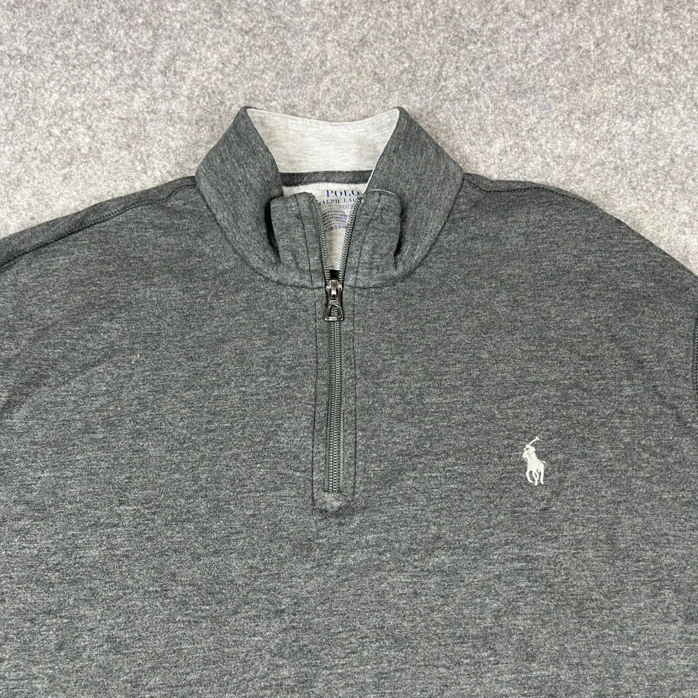 Polo Ralph Lauren Performance Quarter Zip Pullover Mens XL Gray Preppy Classic